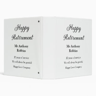 Happy retirement add name years of service retired binder