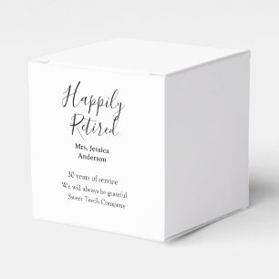 Happy retirement add name years of service retired favor box