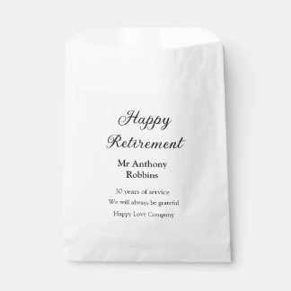 Happy retirement add name years of service retired favour bag