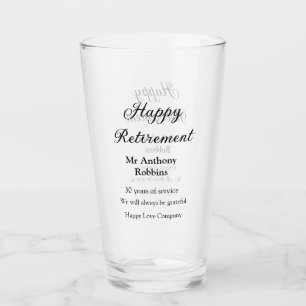 Happy retirement add name years of service retired glass