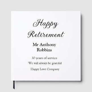 Happy retirement add name years of service retired guest book