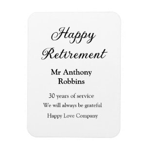 Happy retirement add name years of service retired magnet