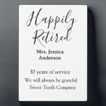Happy retirement add name years of service retired plaque<br><div class="desc">design</div>