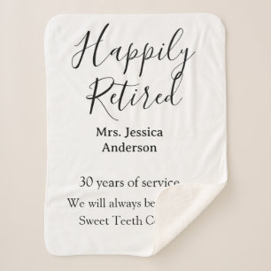 Happy retirement add name years of service retired sherpa blanket