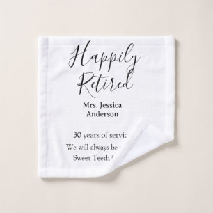 Happy retirement add name years of service retired wash cloth