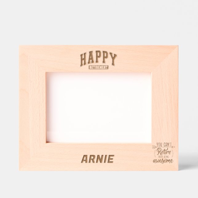 Happy Retirement Awesome! Etched Frames (Front)