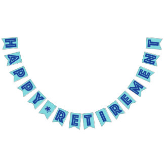 HAPPY RETIREMENT BANNER, Blue Colour Bunting Flags