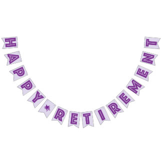 HAPPY RETIREMENT BANNER, Purple Colour Bunting Flags