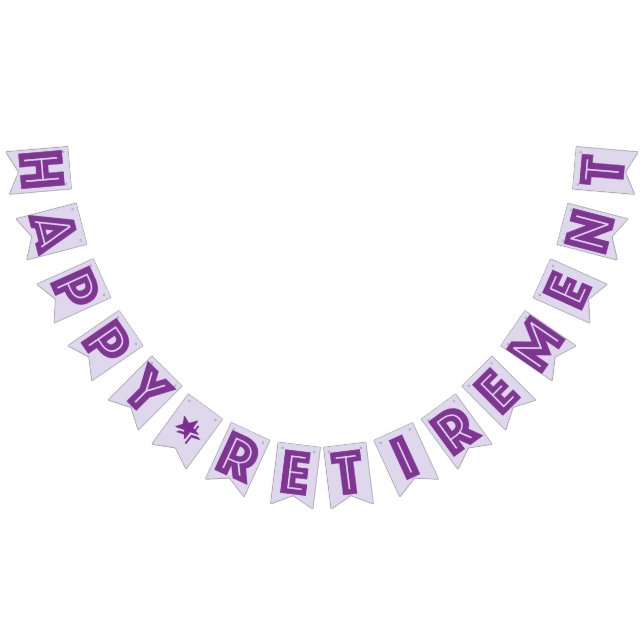 HAPPY RETIREMENT BANNER, Purple Colour Bunting Flags (All)