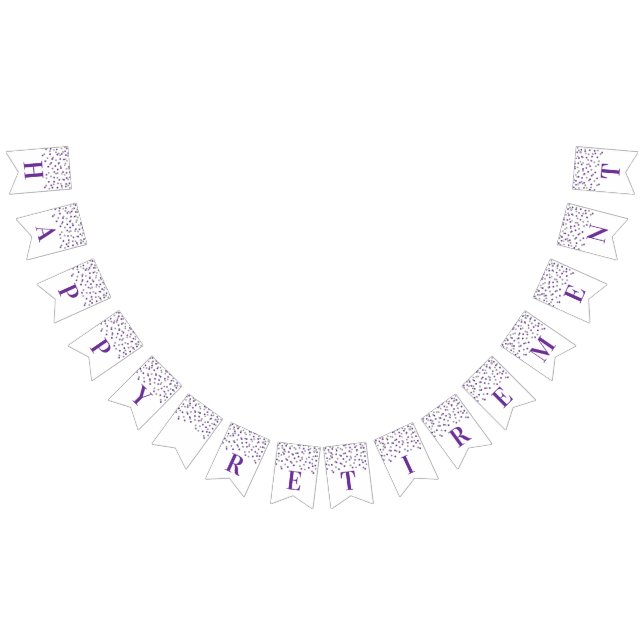 Happy Retirement Banner Silver Purple Confetti (All)