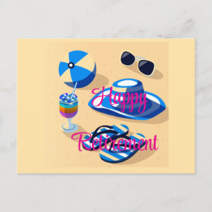 Happy Retirement Beach Postcard