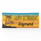 Happy Retirement beach scene with palm trees
