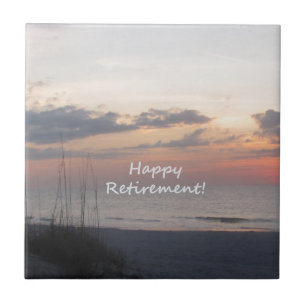 Happy Retirement Beach sunset Tile