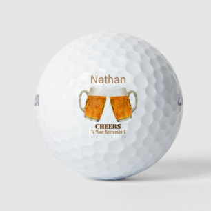 Happy Retirement Beer Cheers Golfer Golf Balls