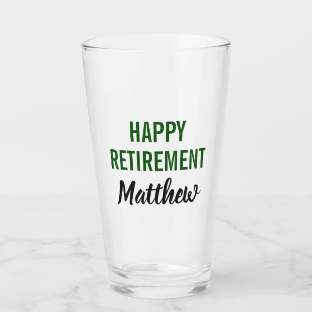 Happy Retirement Beer Pint Glass (Front)