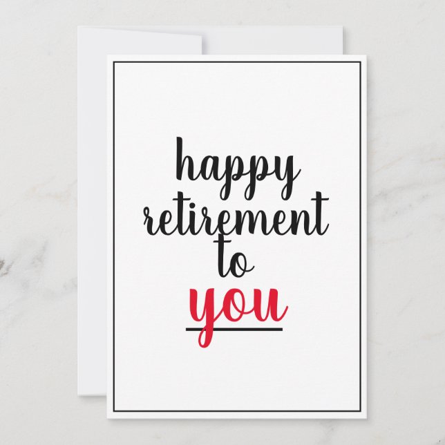 Happy Retirement Big Script Retired Occasion Thank You Card (Front)