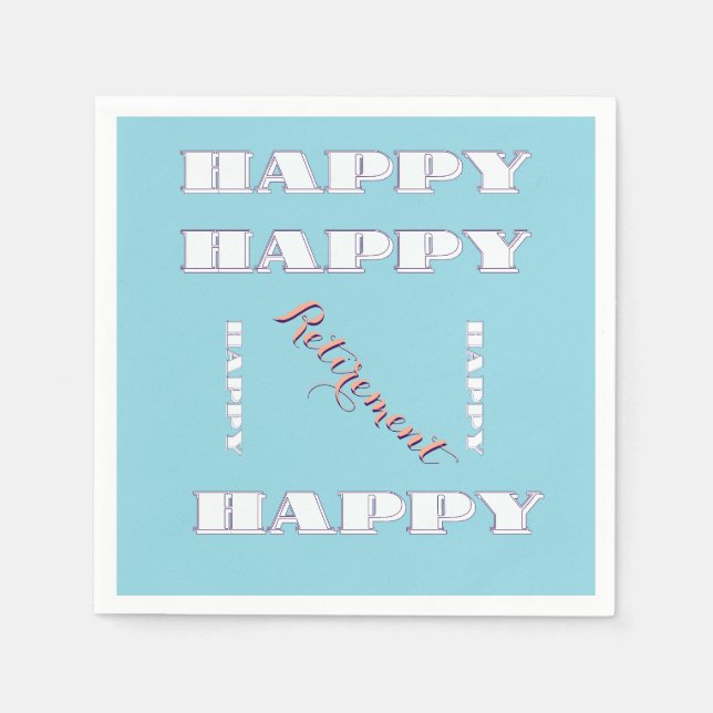 HAPPY Retirement Blue     Napkin (Front)