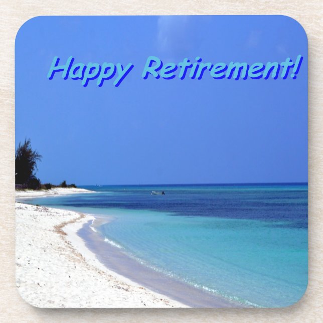 Happy Retirement - Blue sky, blue ocean Coaster (Front)