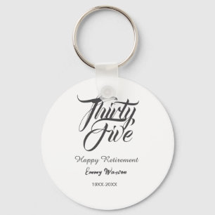 Happy retirement bold letter name year elegant sim keychain