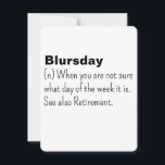 Happy Retirement card, Blursday, Funny Retirement, Holiday Card<br><div class="desc">Happy Retirement card,  Blursday,  Funny Retirement,  retire,  congratulations , card,  all occasion,  happy retirement,  celebration,  job,  blursday,  funny retirement,  friend,  friend retirement,  retirement for boss,  coworker retirement,  job retirement,  Paperandwoodstudios</div>
