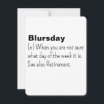 Happy Retirement card, Blursday, Funny Retirement, Holiday Card<br><div class="desc">Happy Retirement card,  Blursday,  Funny Retirement,  retire,  congratulations , card,  all occasion,  happy retirement,  celebration,  job,  blursday,  funny retirement,  friend,  friend retirement,  retirement for boss,  coworker retirement,  job retirement,  Paperandwoodstudios</div>