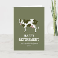 Happy Retirement Cards | Rustic Pasture Cow