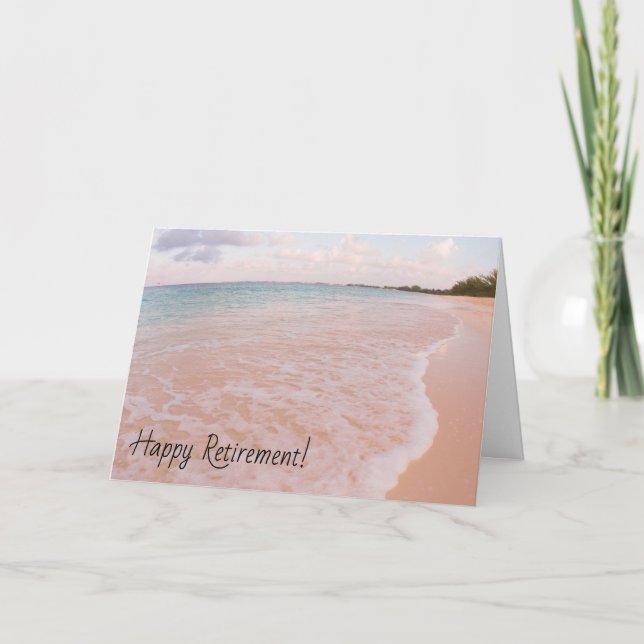 Happy Retirement Cayman Island Beach Beauty Card (Front)