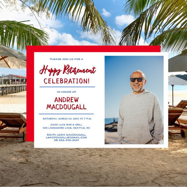 Happy Retirement Celebration Party Photo Invitation (Happy Retirement Celebration Party Photo Invitation)