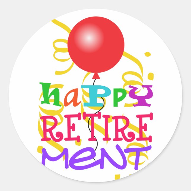 Happy Retirement Classic Round Sticker (Front)