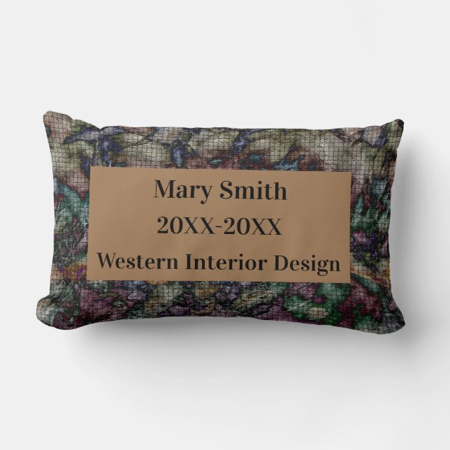Happy Retirement Colourful Mosaic Tile Keepsake Lumbar Pillow (Front)