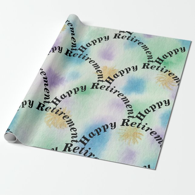 Happy Retirement Colourful Wrapping Paper (Unrolled)