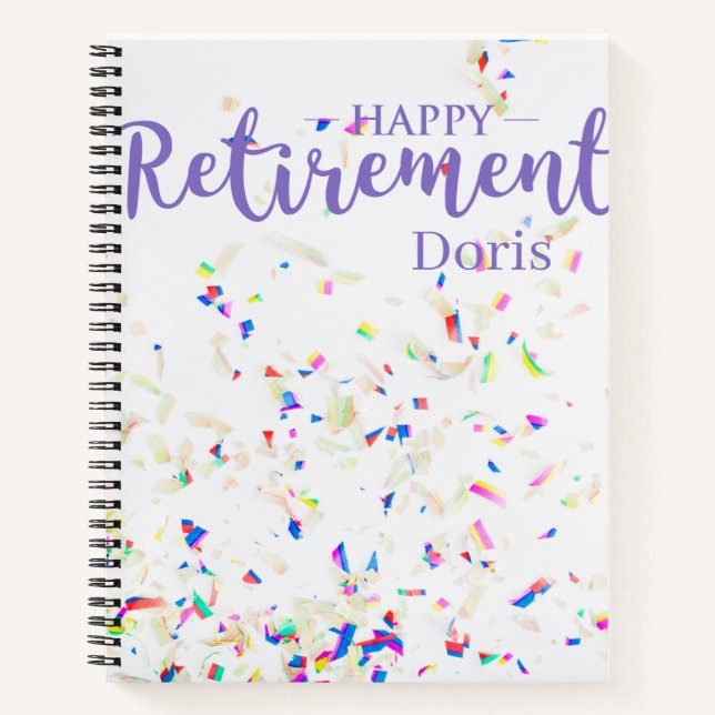 Happy Retirement Confetti Spiral Notebook (Front)