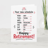 Happy Retirement Congratulations Schedule