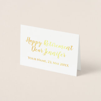 Happy Retirement Elegant Script Calligraphy Foil Card