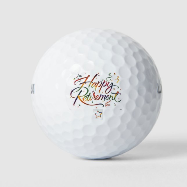 Happy Retirement  Golf Balls (Front)