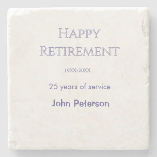 Happy retirement grey name year years of service stone coaster