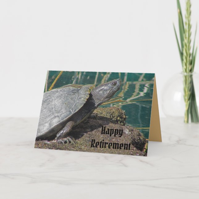 Happy Retirement Humorous Turtle Speed Enjoy Life Card (Front)
