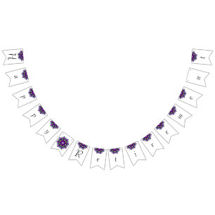 Happy Retirement. Mandala in purple Bunting Flags