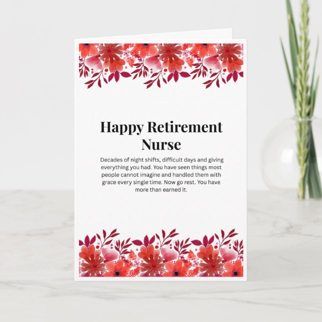 Happy Retirement Nurse Card (Front)