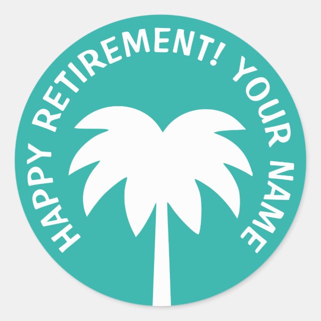 Happy Retirement palmier stickers | Personnaliser (Devant)