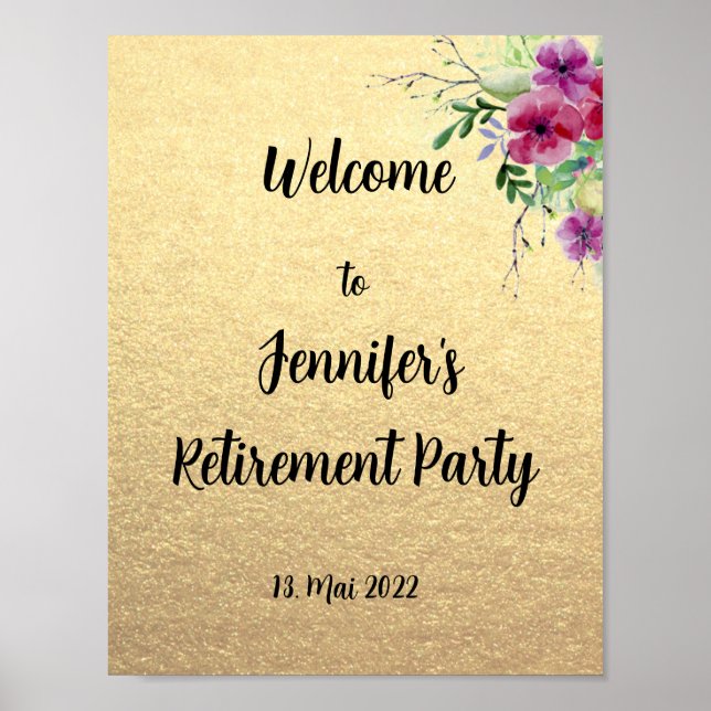 Happy Retirement Party Celebration Welcome Sign (Front)