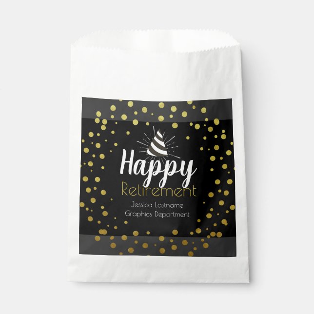 Happy Retirement Party Confetti Favour Bag (Front)