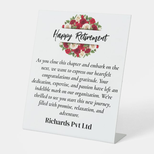 Happy Retirement Pedestal Sign (Front)