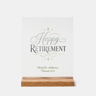 Happy Retirement Personalized Name Acrylic Sign