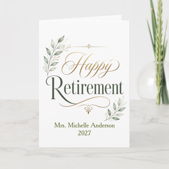 Happy Retirement Personalized Name Card (Front)