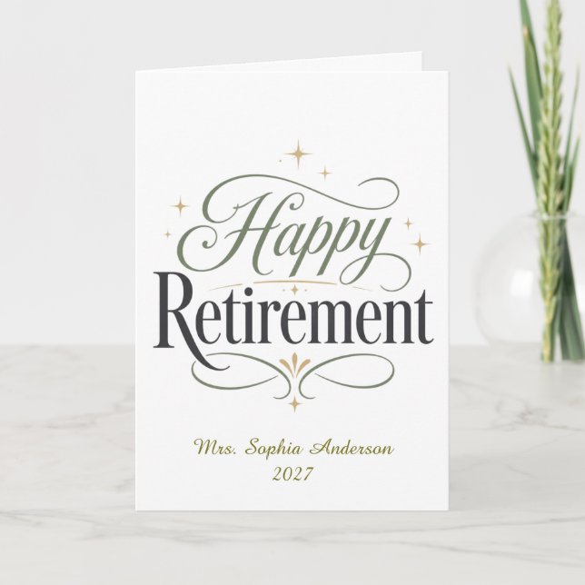 Happy Retirement Personalized Name Card (Front)