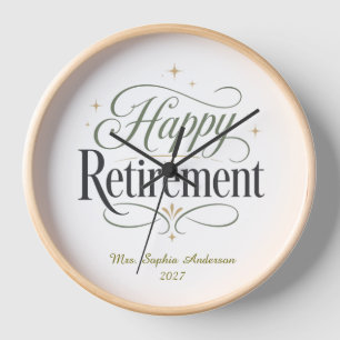 Happy Retirement Personalized Name Clock