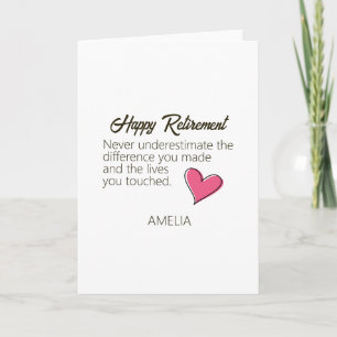 Happy Retirement Personalized Name Gift Card