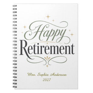 Happy Retirement Personalized Name Notebook