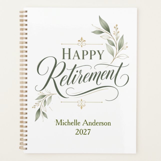 Happy Retirement Personalized Name Planner (Front)